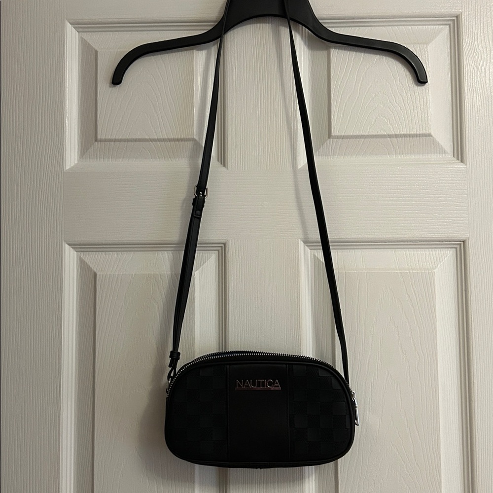 Nautica Black Checkered Crossbody Bag